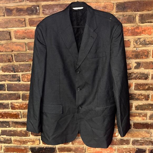 Perry Ellis Black 3-Button Blazer Jacket Sports Coat Men's Size XXL 46 Reg - Picture 1 of 8